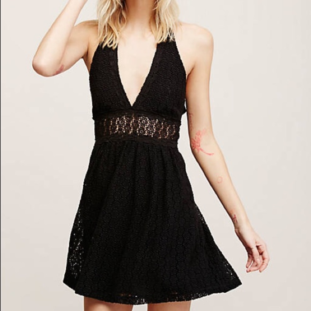 Free People So Sweetly Halter Mini Dress